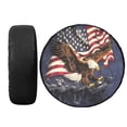 thumbnail image 2 of Fiudx Artículos en oferta con ofertas flash Funda de poliuretano para rueda de repuesto de coche con temática del Día de la Independencia, 2 of 7