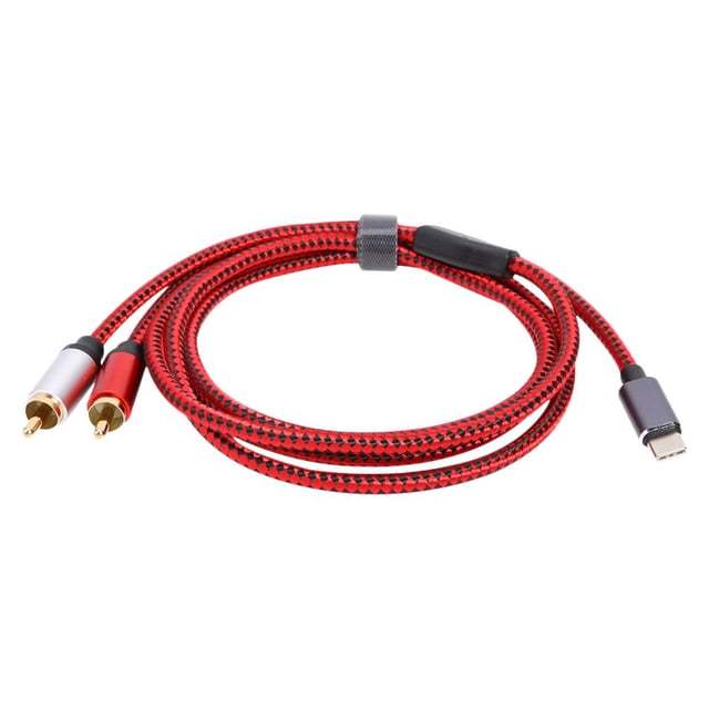 Type-C To Double Lotus Audio Cable One Point Two 2RCA Cable Xiaomi Huawei Tablet Connected To Audio Amplifier (1.5M)