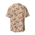 thumbnail image 6 of Lsque Roosters In Floral print Men's Cuban Collar Short Sleeve Shirt Summer Beachwear Casual Button Down Fashionable Vacation Leisure Shirt-4X-Large, 6 of 7