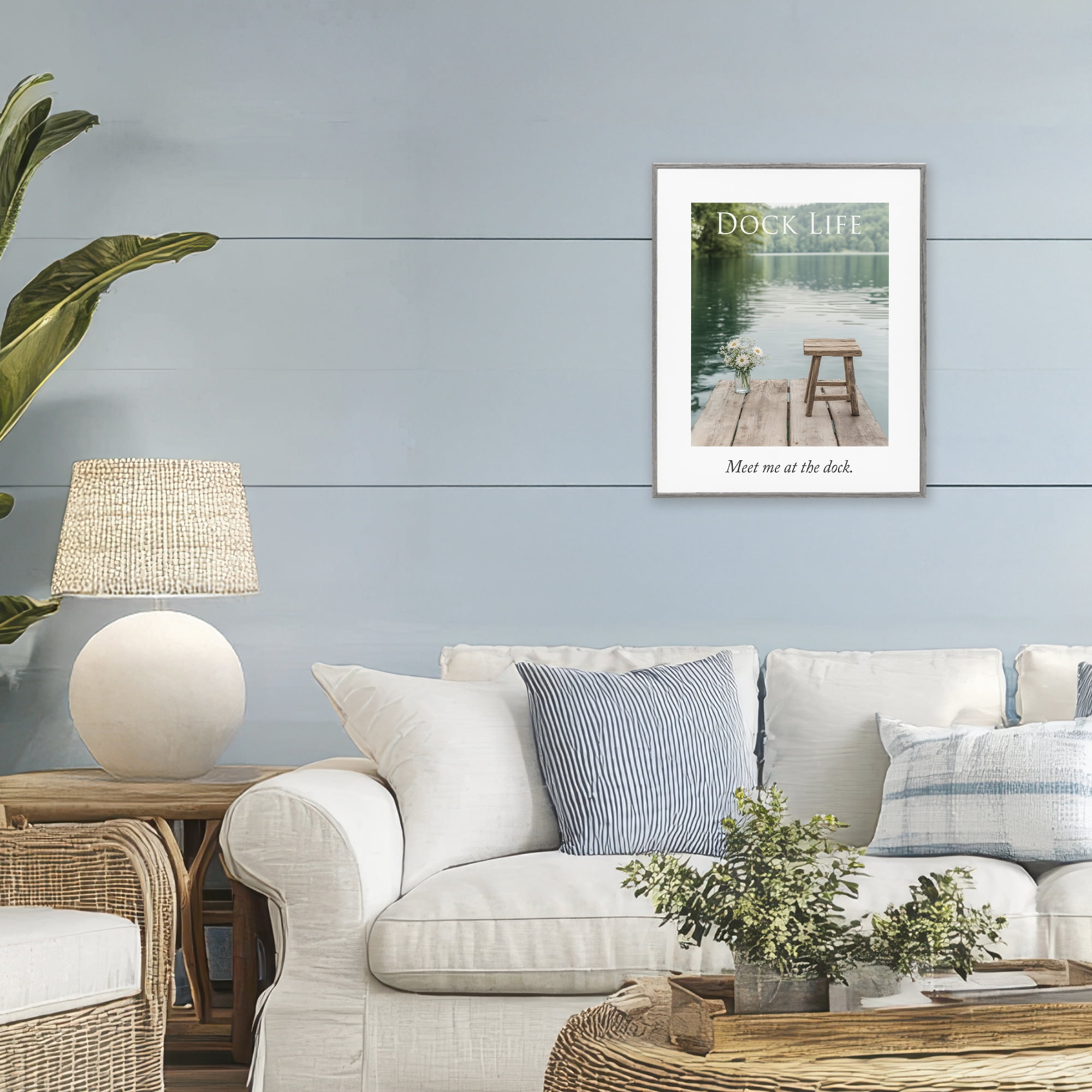Stupell Industries Dock Life Calming Scenery Gray Framed Giclee Art, design by A Barefoot Stylist
