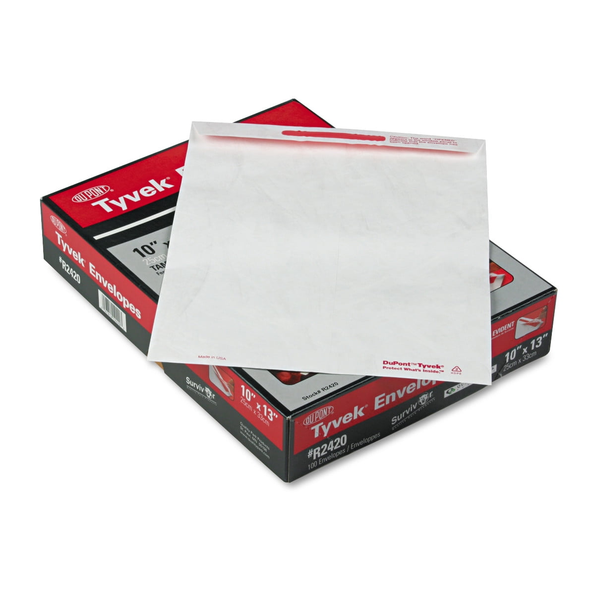 Box White #65858 Peel and Seal Tyvek 100 Business Source Envelopes 9" x 12"