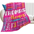 thumbnail image 5 of Personalized Blanket for Adults Kids Personalized Name Blanket Custom Blanket with Name Gift for Christmas Birthday Valentines Day (Color -4), 5 of 5