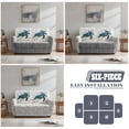 thumbnail image 5 of TSOVTHRID Sea Turtle Recliner Loveseat Covers Stretch Sofa Slipcover for Pet Loveseat Couch Covers with Pockets White Wood Grain Recliner Cover for 2 Seat Sofa Couch, 5 of 7