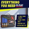 thumbnail image 2 of Nibiru Sport Ping Pong Paddles Set - Table Tennis Rackets and Balls, Retractable Net with Posts and Storage Case - Pingpong Paddle and Game Table Accessories (4-Player Set), 2 of 5