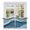 Blue Brown White, variant on Blue Beige Ombre Tier Curtains, Geometric Moire Abstract Modern Light Filtering Kitchen Curtains, 2Pcs Rod Pocket Half Window Treatments Panels for Sink Cafe Cabinet Camper 27.5x24 Inches