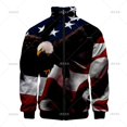 thumbnail image 3 of Chaqueta con solapa y cremallera con bandera de EE. UU. y estrellas y rayas estadounidenses 2024, abrigo informal diario de manga larga, ropa de calle, tops para hombre 4XL, 3 of 5
