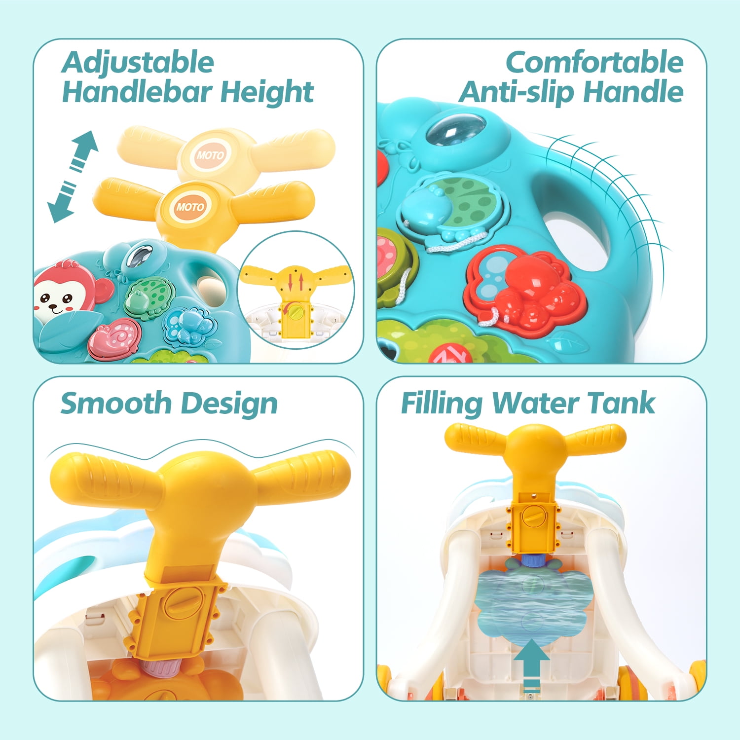 JoyStone 2-in-1 Baby Walker with Musical Play Table, Sit to Stand Toddler Learning Push Toys for 6-18 Months