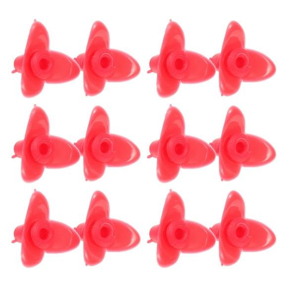 12 Pcs Plastic Bird Feeder Feeding Ports Hummingbird Replacement Red Flower Flowers