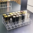 thumbnail image 1 of Paquete de 2 soportes para pintalabios, organizador de maquillaje y lápiz labial acrílico, vitrina de cosméticos transparente para pintalabios, brochas y botellas, 1 of 5
