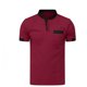 thumbnail image 4 of Ceisia Contrast Panel Stand Collar Shirt Men's Slim Fit Short Sleeve Casual Top with Pocket Red XXL Gifts, 4 of 5
