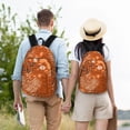 thumbnail image 6 of XMXT Backpack for School Work, Orange Animal Print Canvas Bookbag Travel Bag for Women Men, S, 6 of 7