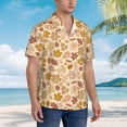 thumbnail image 3 of Pofeuu Fall Leaves Print Hawaiian Shirt for Men Sleeves Casual Button Down Summer Beach Dress Shirts T-Shirts,X-Large, 3 of 7