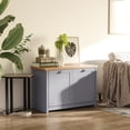 thumbnail image 2 of HOMCOM Armoire à Chaussures avec Portes Doubles, Armoire de Rangement à Chaussures avec 4 Compartiments pour Couloir, Entrée, Gris, 2 of 10