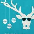 thumbnail image 2 of 16" x 16" Simply Daisy Cool Christmas Deer Polyester Accent Pillow, Turquoise Qty 1, 2 of 3