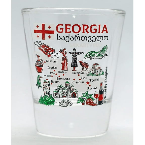Georgia (Country) Landmarks and Icons Collage Shot Glass