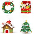 thumbnail image 1 of 2026 Christmas Building Block Decoration Set Mini Holiday Building Block Model Figurine DIY Decoration Ornaments Christmas Best Gift (4-Piece Bell Gift Box Cottage Tree), 1 of 8