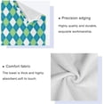 thumbnail image 3 of Coolnut 3 PCS Towel Argyle Pattern Blue Green Cotton Bath Towel Set (1 Bath Towel, 1 Hand Towel, 1 Washcloth) for Bathroom, Super Soft and Quick Dry Towels, 3 of 6