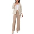 thumbnail image 2 of INSPIRE CHIC Women's Linen Blazers Solid Color One Button Long Sleeve Wear-to-Work Blazers M Apricot, 2 of 6