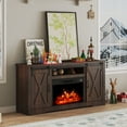 thumbnail image 5 of Merluxy 63" Fireplace TV Stand with Sliding Barn Door & Adjustable Shelves, Reclaimed Barnwood, 5 of 8