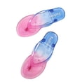 thumbnail image 4 of CPNG Womens Rainbow Sequins Sandals Jelly Flip Flops Summer Trendy Thong Straps Clip Toe Flat Slippers Color Gradient Slides Lightweight Swimming Beach Shoes Holiday Slides, 4 of 7