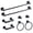 Matte Black-8pcs-23.6Inch, variant on Bathroom Hardware Set 4 Pieces Oil Rubbed Bronze Towel Bar Stainless Steel Wall Mounted Includes 16in Hand Ring Robe Hooks Toilet Paper Holder Rack