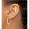 thumbnail image 4 of 14K Yellow Gold Polished Ram Hoop Earrings (17 X 3) Made In Indonesia t897, 4 of 6