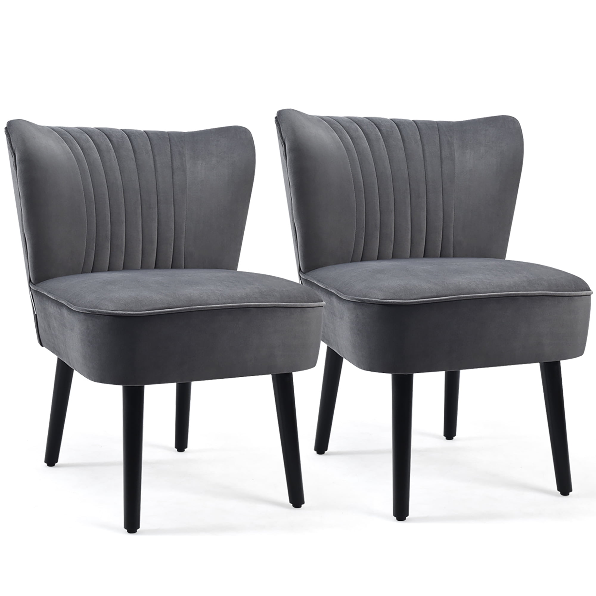 Costway Set of 2 Armless Accent Chair Upholstered Leisure