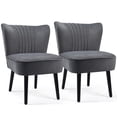 thumbnail image 1 of Costway Set of 2 Armless Accent Chair Upholstered Leisure Chair Single Sofa Dark Grey, 1 of 10