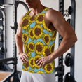 thumbnail image 5 of Salouo Sunflowers for Men's Tank Tops,Sleeveless Muscle Shirts for Men Quick Dry Workout Tank Top Gym Muscle Tee Fitness Bodybuilding Sleeveless T Shirt-X-Large, 5 of 7