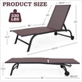 thumbnail image 4 of Patio Chaise Lounge Chair with Wheels, Set of 2 Outdoor Lounge Chairs with Adjustable Backrest, Waterproof Poolside Lounge Chairs, 4 of 6