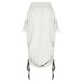 thumbnail image 6 of Edvintorg Streetwear Midi Skirt Women Summer Fashion Solid Skirt High Waist Bohemian Bandage Pockets A-Line Skirts Women's Clothing White S, 6 of 7