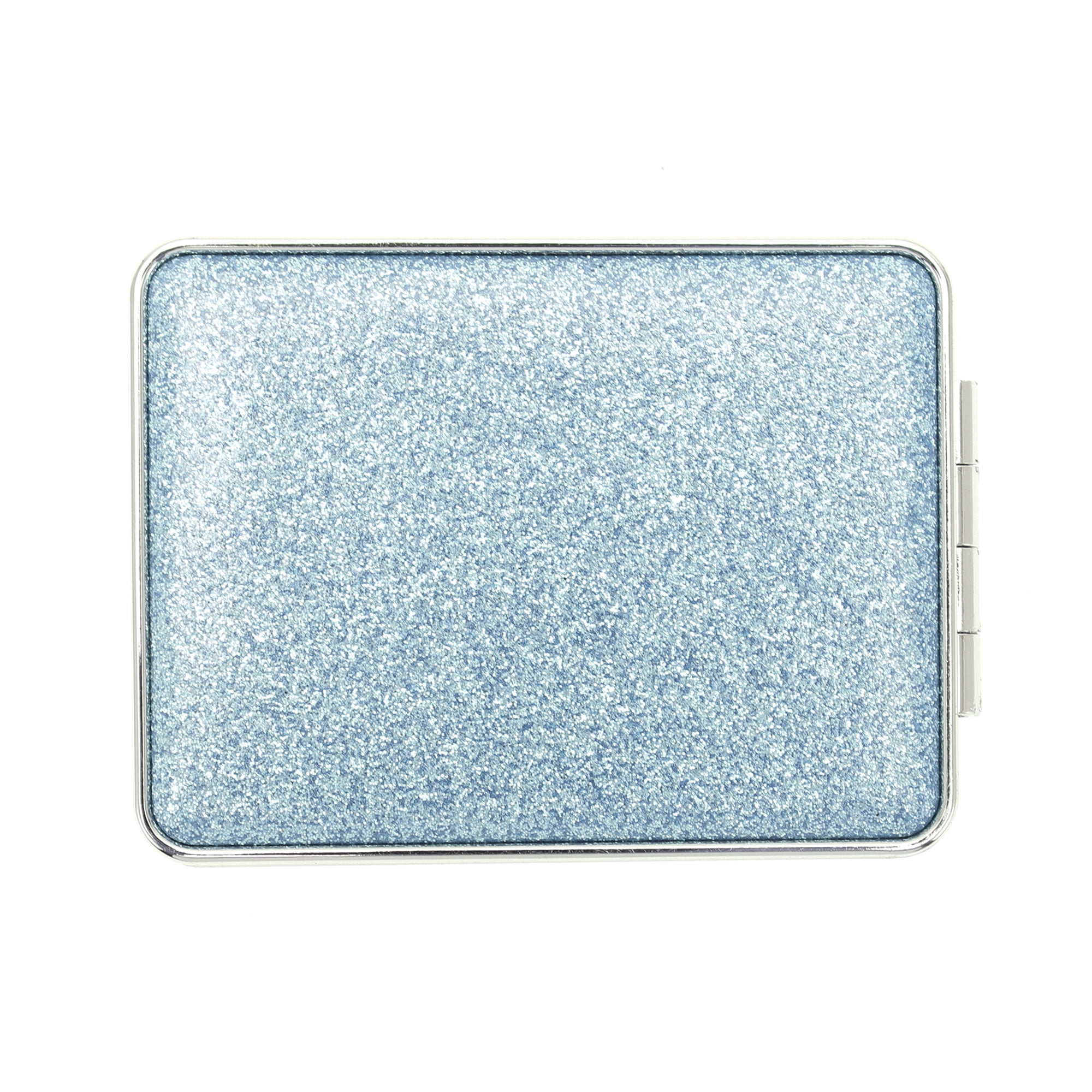 Unique Bargains 1 Pc Women Rectangular Double-sided Makeup Mirror for Travel Lake Blue