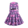 thumbnail image 5 of Women's Long Sleeve Heart Print Fit And Flare Dress Romantic Red Heart Design Belted Waist Flowy Skirt Casual Valentine s Day Wear Soft Comfortable Fabric, Sizes S-5XL, 5 of 5