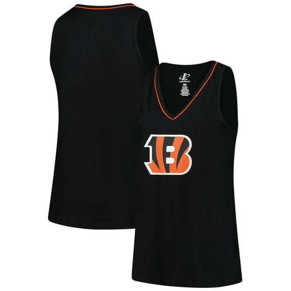 Women's Logo Athletic Black Cincinnati Bengals Plus Size Stellar Win V-Neck Tank Top
