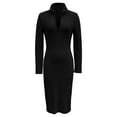 thumbnail image 6 of YueHuiYing Womens Ribbed Knit Maxi Dresses Long Sleeve V Neck Casual Sweater Dress Bodycon Midi Dress, 6 of 6