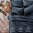 thumbnail image 3 of King Size Comforter Set, 7 Pieces Olive Green Seersucker All Season Bedding, with 1 Comforter 2 Pillow Shams 2 Pillowcases 1 Flat Sheet 1 Fitted Sheet, 3 of 6