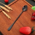 thumbnail image 5 of Stainless Steel Long Handle Ice Spoon Coffee Tea Spoons Tableware Decor Supplies (Black), 5 of 6