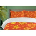 thumbnail image 4 of Ambesonne Orange Duvet Cover Sets, Yellow Turtles Crabs, 2-Queen, Burnt Orange Yellow, 4 of 7