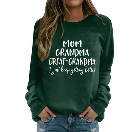 WENWU Women'S Sweatshirt Long Sleeve Sweatshirt Pullover Tops for Women Green Adult Crewneck Sweatshirt Womens Winter Sweatshirt Trendy Clothes