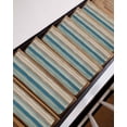 thumbnail image 3 of Bohemian Teal Stair Treads Non Slip for Steps Brown Stripe Retro Wave Line 10 Pcs Reusable Adhesive Stair Runner Mats for Dogs Elders Carpet Treads Rugs for Staircase 8x30 In, 3 of 7