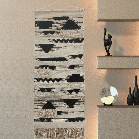 Boho style woven wall hanging tapestry for bedroom wall decoration, DIY home bohemian art.