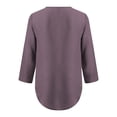 thumbnail image 4 of Holzkary Womens Half Zip V Neck Shirt Summer Half Sleeve Shirts Casual Loose Top Blouses T Shirts Women Ladies Clothing Loose Shirt Chiffon Zipper Long Sleeves Plus Size Tops Dark Grey S, 4 of 7