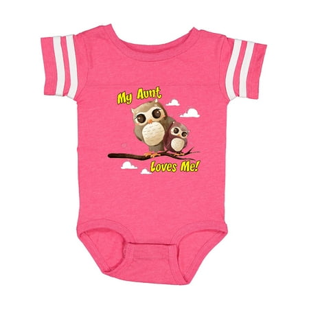 

Inktastic My Aunt Loves Me Owl Gift Baby Boy or Baby Girl Bodysuit