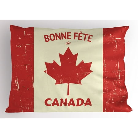 Canada Pillow Sham Happy Canada Day Concept Bonne Fete Du Canada