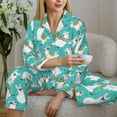 thumbnail image 6 of Fotbe Cartoon Llamas Pattern Long Sleeve Pajama Set for Women,Sleepwear Set,2-piece Loungewear Set,Soft PJs Comfy Nightwear with Pockets -Medium, 6 of 7