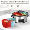 thumbnail image 2 of 2-in-1 Silicone Slow Cooker Liners, Reusable Divider Insert for 6-7QT, Oval Shape, Dishwasher Safe Slow Cooker Liner for Two Meal Cooking, 2 of 7