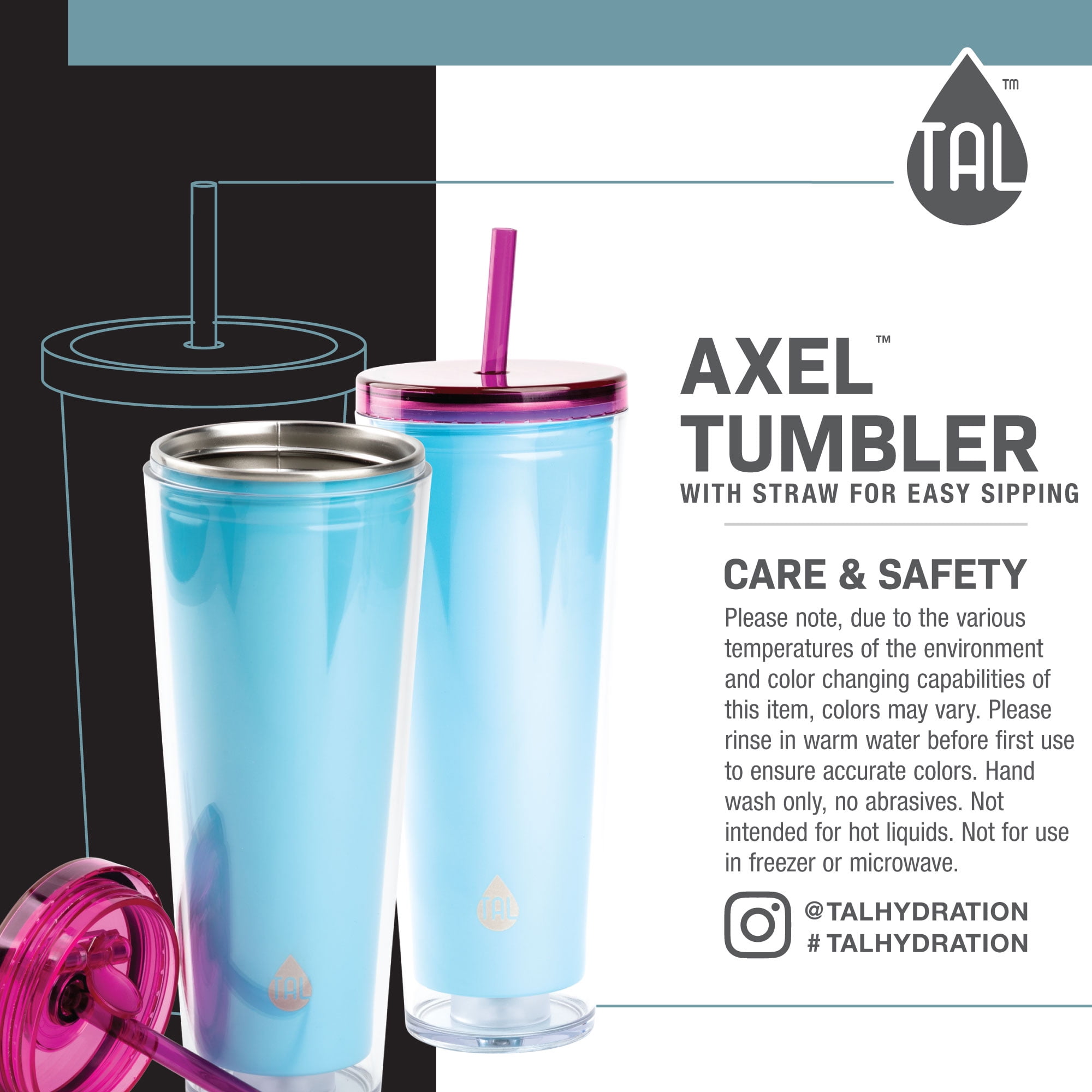 24 oz Color-Changing Axel Tumbler blue (pack of 4) – TAL™ Hydration