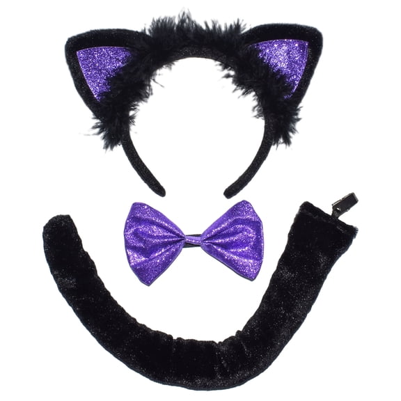 Cat Costume Accessory Kit for Children, Black and Purple, 3 Pieces, Halloween by Way To Celebrate
