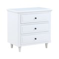 thumbnail image 5 of Topchances 3-Drawer Side Table Storage Wooden Cabinet Nightstand for Bedroom, Living Room, White, 5 of 10