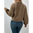 thumbnail image 5 of KelaJuan Women Lightweight Button Jacket Casual Houndstooth Jacquard Long Sleeve Cardigan for Fall Clothes Outwear Streetwear, 5 of 6